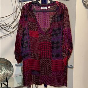 Avenue colorful Patchwork V-Neck Tunic